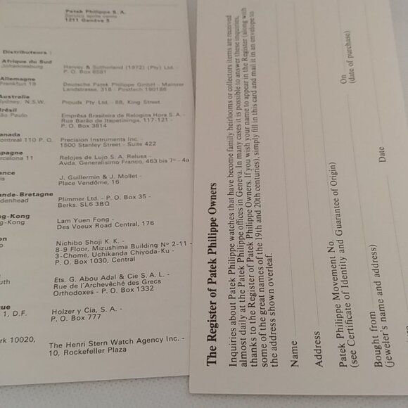 Patek Philippe  Certificate of Origin & Booklets, Reference 4183, - Picture 5 of 10